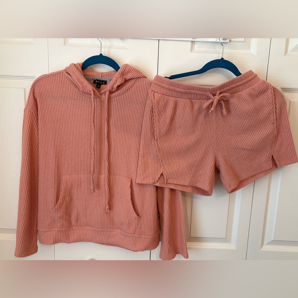 ZELOS Coral Ribbed Knit Top
